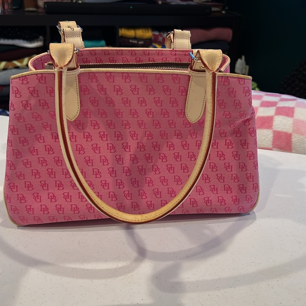 #15. Vintage Dooney & Bourke Pink and Tan bag - Picture 2 of 15